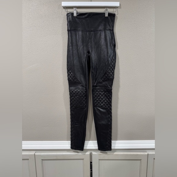 Spanx Very Black Leather Moto letting - Picture 2 of 6